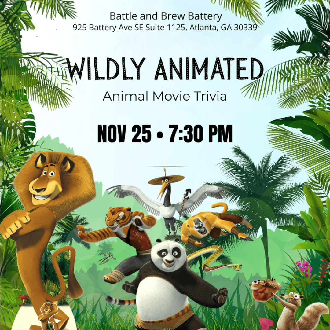 Wildly Animated: Animal Movie Trivia at Battle & Brew