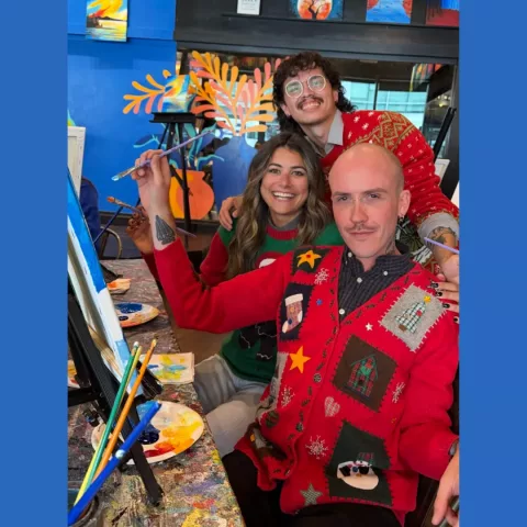 Ugly Sweater Painting Class at Muse Paintbar